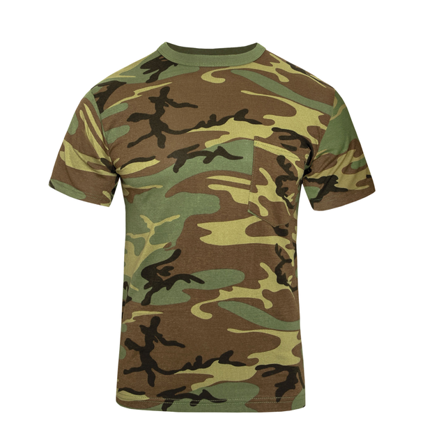 Футболка Rothco Woodland Camo T-Shirt з кишенею Камуфляж S 2000000096698 - зображення 1
