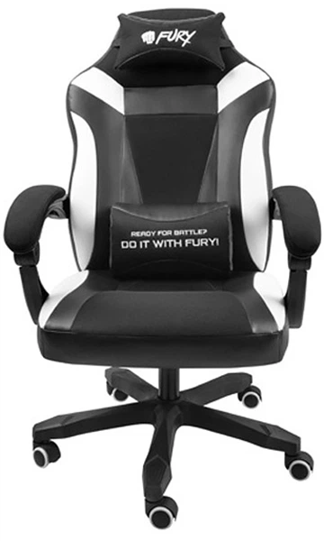 Fotel gamingowy Fury Gaming Chair Avenger M+ Black-White (NFF-1710) - obraz 2