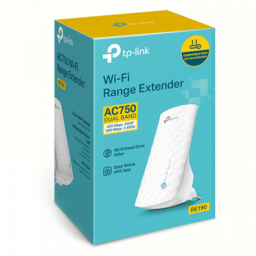 Підсилювач Wi-Fi сигналу TP-Link RE190 802.11b/g/n 2.4/5ГГц AC750 1хFE LAN - Фото 4 Підсилювач Wi-Fi сигналу TP-Link RE190 802.11b/g/n 2.4/5ГГц AC750 1хFE LAN - зображення 4