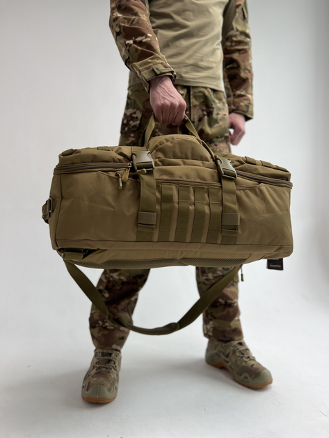 Дорожная рюкзак-сумка тактическая военная большая Койот - изображение 1