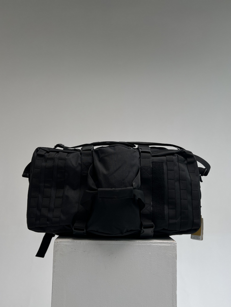 Дорожная рюкзак-сумка тактическая военная большая Чёрная - изображение 1