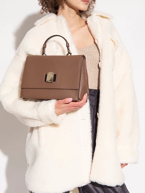 Skórzana Torebka damska przez ramię Furla Emma S Top Handle WB00567BX00530637S9050 Praline (8050597206356) - obraz 2