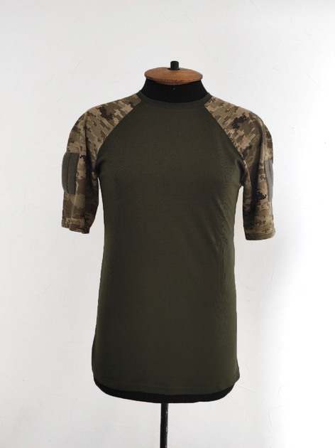 Тактическая футболка LAVKA, кулмакс+хлопок, Олива+пиксель, 52 размер (807224209) - изображение 1