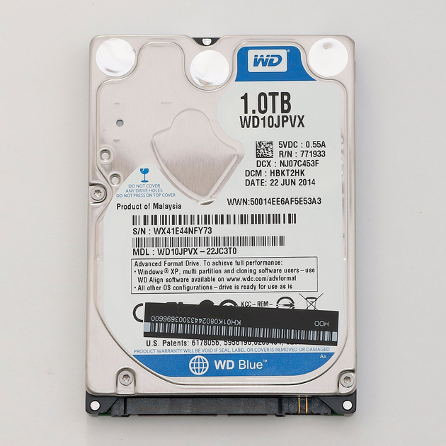 Б/У Жесткий диск Western Digital Blue HDD 1TB 5400rpm 8MB WD10JPVX 2.5 ...