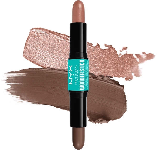 Sztyft do konturowania twarzy NYX Professional Makeup Wonder Stick Highlight & Contour dwustronny 03 light medium 2x4 g (0800897100032) - obraz 2