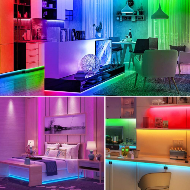 Самоклеющаяся светодиодная лента RGB SMD 5050 влагостойкая IP67 с пультом управлением Led strip 5 метров 16 цветов от USB Powerbank (Павербанка) - изображение 5