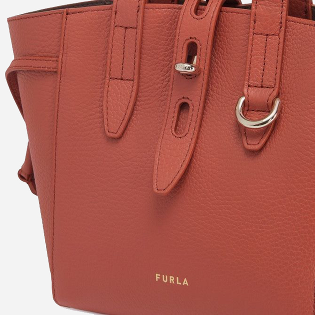Torebka crossbody damska ze skóry naturalnej Furla Net Mini Tote BASRFUAHSF000CL0001007 Brązowa (8050597191515) - obraz 7