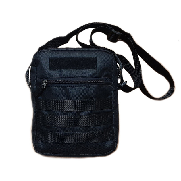Чоловіча сумка рюкзак METR+ армійська барсетка месенджер 23.5см х 19см х 6.5см см Чорний - зображення 1