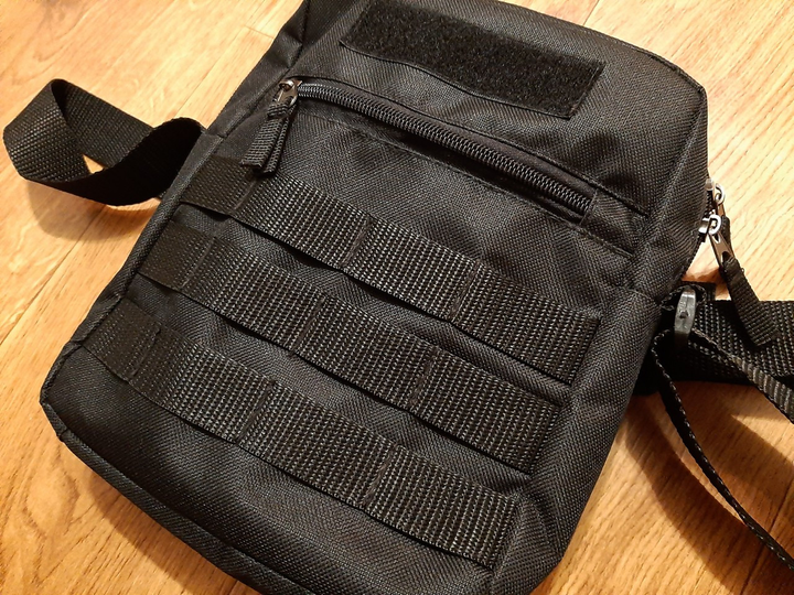 Мужская сумка рюкзак METR+ армейская барсетка мессенджер 23.5см х 19см х 6.5см см Черный - изображение 2