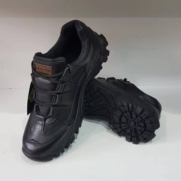 Кроссовки мужские кожаные Demi Season 42 (27.5 см) Демисезон 1208 Ukr-Tec (Чёрный) тактические ботинки - изображение 2