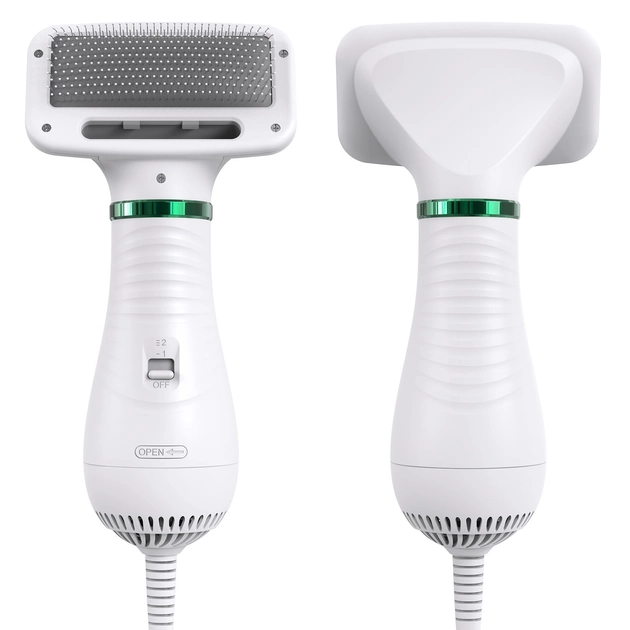 Фен расческа для шерсти собак и кошек Pet Grooming Dryer WN 10 2в1 массажёр щетка для груминга животных Белая - изображение 2