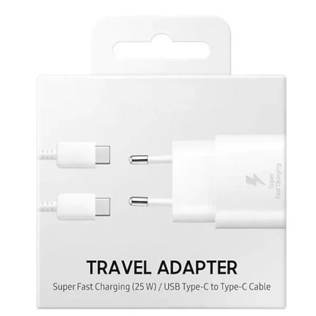 Мережевий зарядний блок живлення Travel Adapter EP-TA800 25W з кабелем type C - type C білий - Фото 1 Мережевий зарядний блок живлення Travel Adapter EP-TA800 25W з кабелем type C - type C білий - зображення 1
