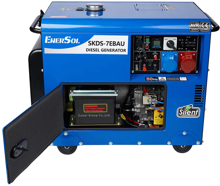 Генератор дизельний EnerSol SKDS-7EBAU 6/6.5 кВт 1 та 3 фази електричний пуск AVR - зображення 2