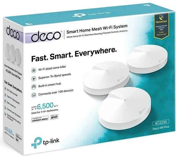 Маршрутизатор TP-LINK DECO M9 plus 3PK AC2200 2xGE LAN/WAN 1xUSB