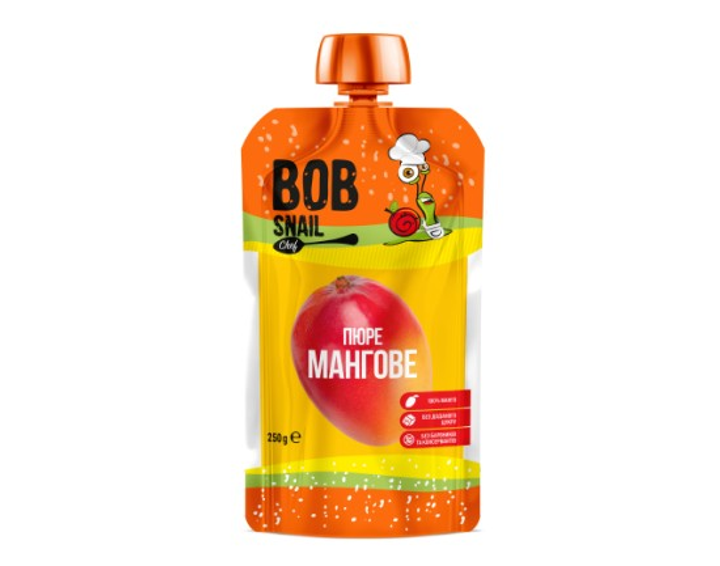 Натуральне Мангове Пюре 250г ТМ BOB SNAIL (РАВЛИК БОБ) 