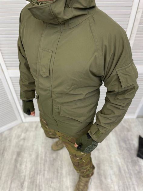 Куртка 2XL тактическая зимняя софтшелл Proff Хаки для военных - изображение 1