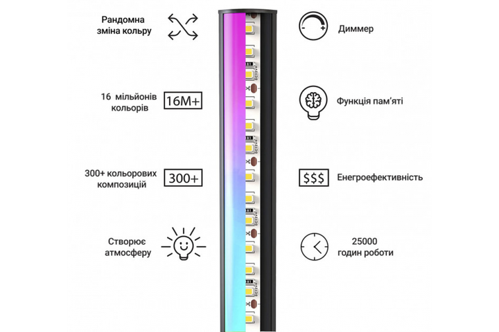 Кутовий Led торшер, лед лампа, лед нічник, RGB підсвічування, 50 см. з пультом керування - Фото 4 Кутовий Led торшер, лед лампа, лед нічник, RGB підсвічування, 50 см. з пультом керування - зображення 4