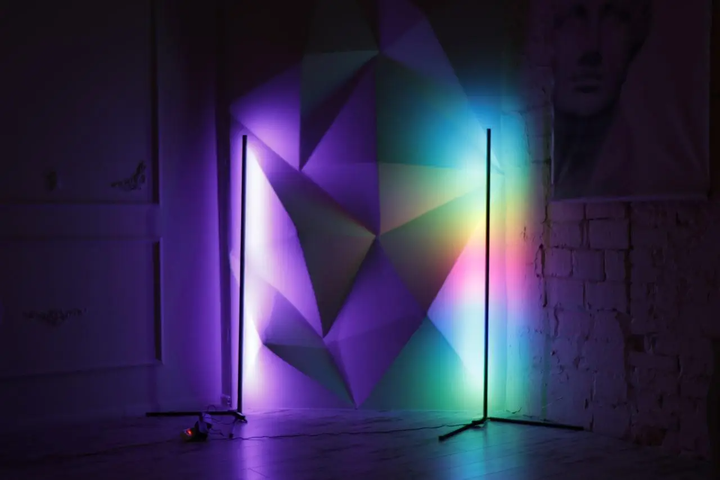 Кутовий Led торшер, лед лампа, лед нічник, RGB підсвічування, 2м сенсорний пульт управління - зображення 6