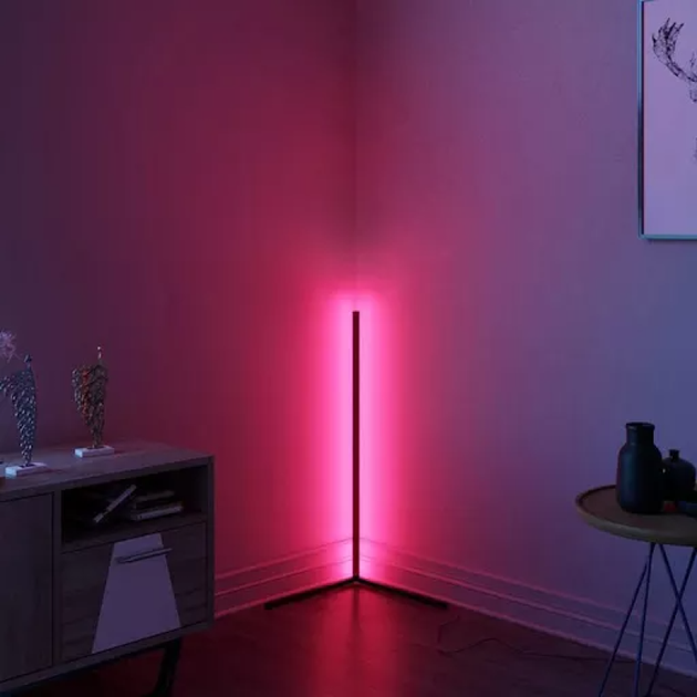 Кутовий LED Торшер 1м Кутова підставка Чорний колір Сенсорний пульт керування 5V - зображення 5