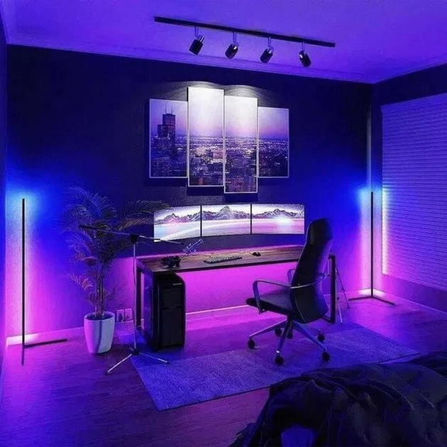 Торшер Кутовий LED RGB 2 м для блогера, Сенсорний пульт керування 12V - зображення 4
