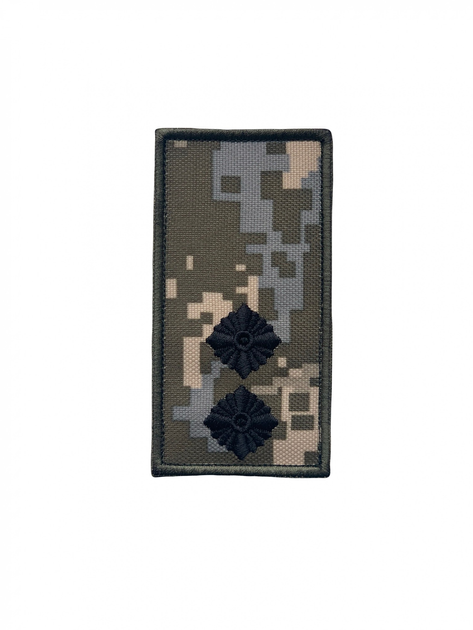 Погон на липучці нагрудний Лейтенант на липучці 10см х 5см піксель (12210) - зображення 1