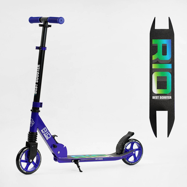 Самокат Best Scooter двухколесный колеса 145 мм Амортизатор Blue Black ...