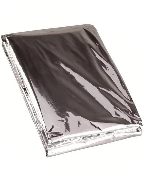 Рятувальна термоковдра / термопокривало сріблясте (ізофолія) AceCamp Emergency Blanket Silver 220х140 см. (3805) - зображення 1