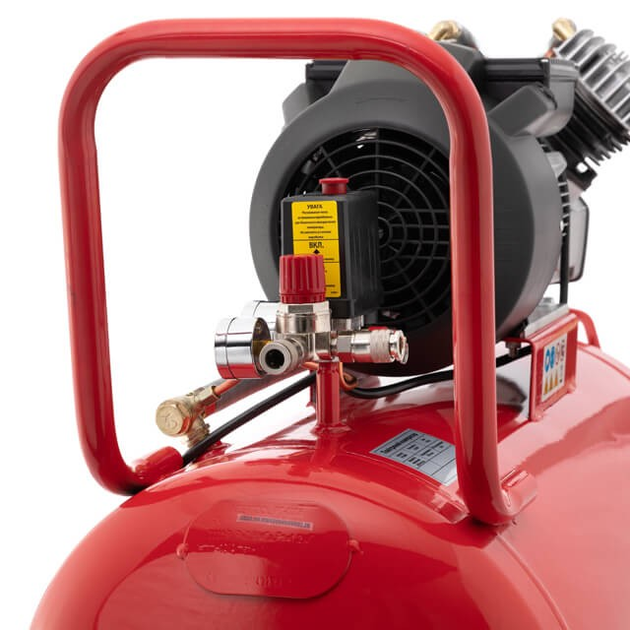 Компресор 100 л, 3 кВт, 220 В, 10 aтм, 420 л/хв, 2 циліндри. INTERTOOL PT-0008 - изображение 5
