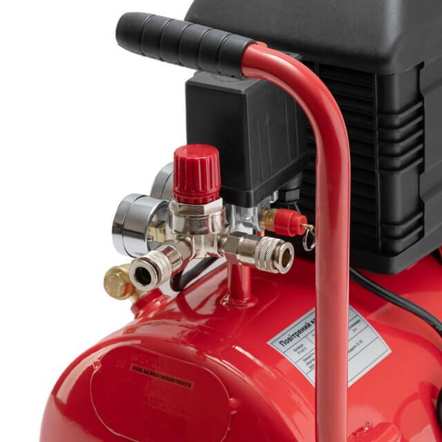 Компресор 24 л, 1500 Вт, 220 В, 8 атм, 206 л/хв. INTERTOOL PT-0010 - изображение 6
