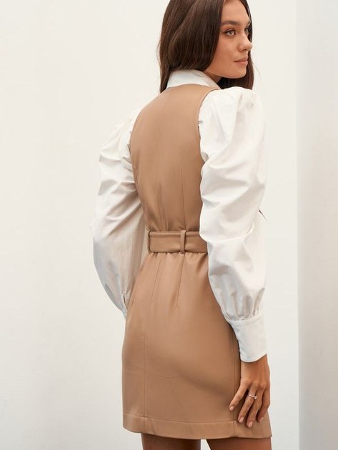 Sukienka Gepur ze sztucznej skóry 41293 L Beige (5000030877707) - obraz 2