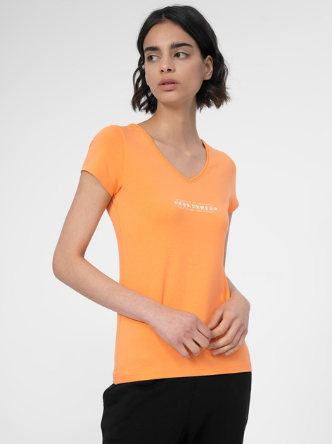Футболка длинная женская 4F Tshirt F340 4FSS23TTSHF340-70S M Оранжевая ...