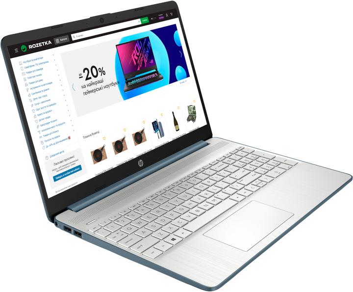 Ноутбук HP Laptop 15s-fq5000ua (7X8E4EA) Spruce Blue / Intel Core i3-1215U / RAM 16 ГБ / SSD 512 ГБ - зображення 3