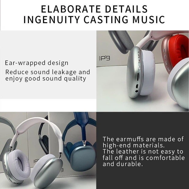 Беспроводные наушники с микрофоном Wireless Stereo Hedset P9 |TF Card| Синий - изображение 8