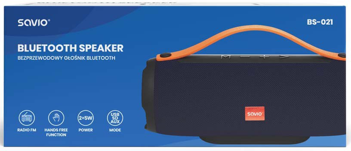 Акустична система Savio BS-021 portable speaker 10 W Stereo Blue (GKSSAVGLO0004) - зображення 2