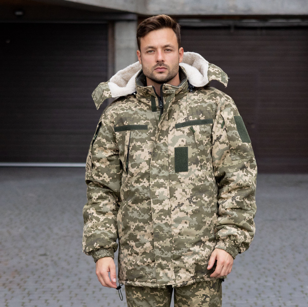 Куртка-бушлат военная мужская тактическая на меху ВСУ (ЗСУ) Пиксель 9163 56 размер - изображение 2