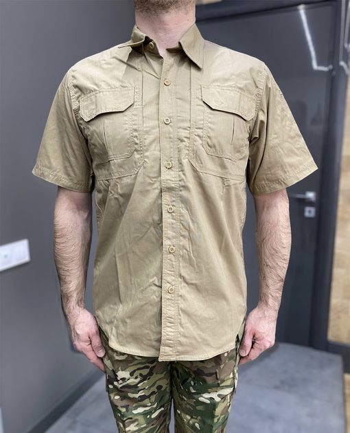 Армейская тенниска, Хаки, рубашка с коротким рукавом, размер M, Yakeda, тактическая рубашка летняя - изображение 1