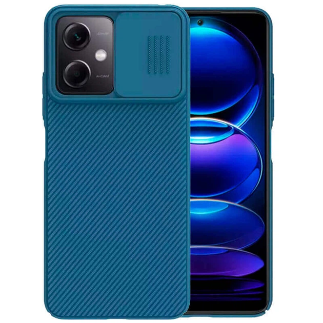 Карбонова накладка Nillkin Camshield (шторка на камеру) для Xiaomi Poco X5 5G / Redmi Note 12 5G Синій / Blue - зображення 6