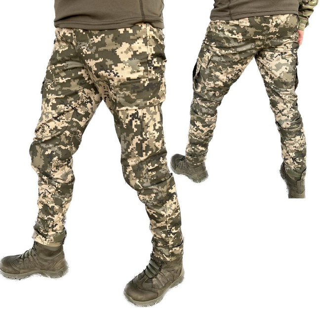 Летние тактические штаны пиксель, Брюки камуфляж пиксель ЗСУ, Военные штаны пиксель 54р. - изображение 1