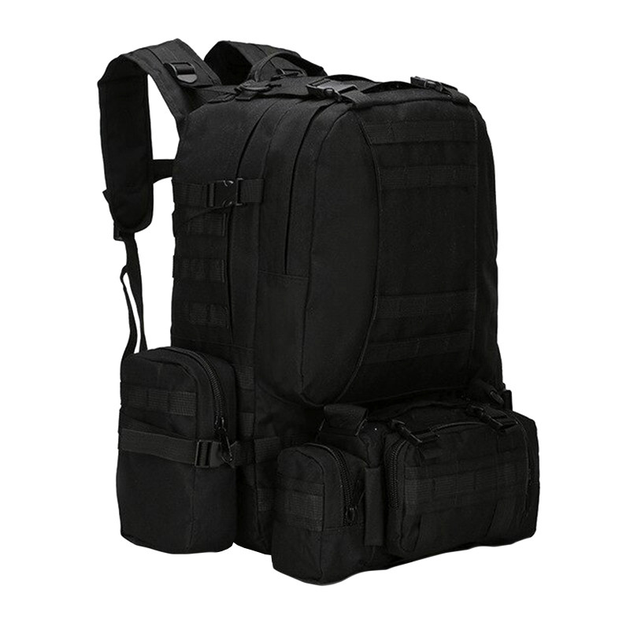 Рюкзак тактичний +3 підсумки AOKALI Outdoor B08 Black для військових спецрюкзак - зображення 1