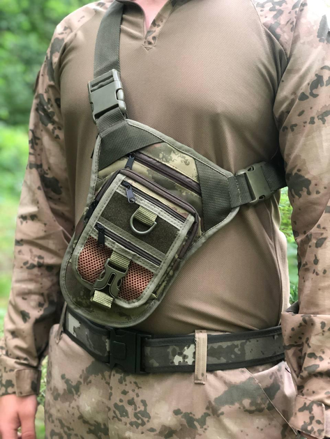 Тактическая военная сумка-кобура нагрудная либо набедренная для военных ВСУ - изображение 2