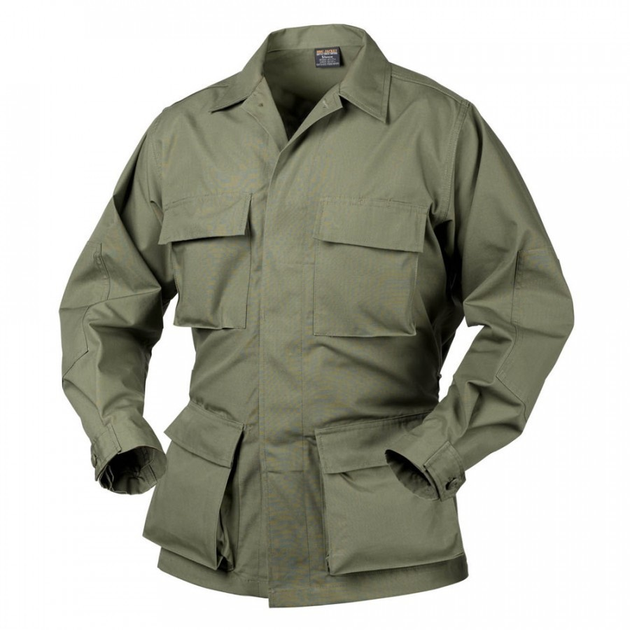 Китель (Бавовна, Ріпстоп) BDU - Cotton Ripstop Helikon-Tex Olive Green S/Long Тактичний чоловічий - зображення 1