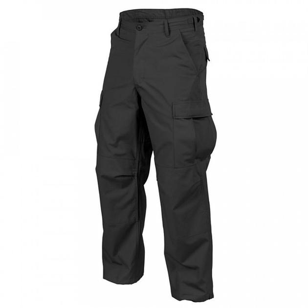 Штаны (Поликоттон Рипстоп) BDU - Polycotton Ripstop Helikon-Tex Black L/Long Тактические мужские - изображение 1