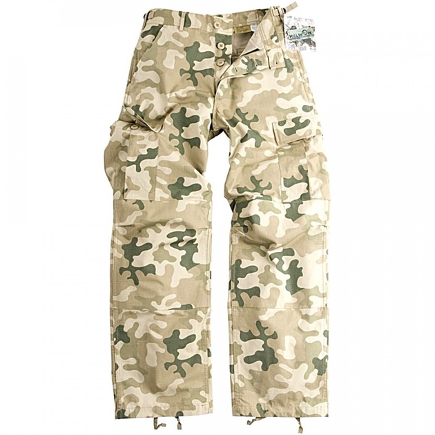 Брюки (Бавовна Ріпстоп) BDU - Cotton Ripstop Helikon-Tex PL Desert XS/Long Тактичні чоловічі - зображення 1