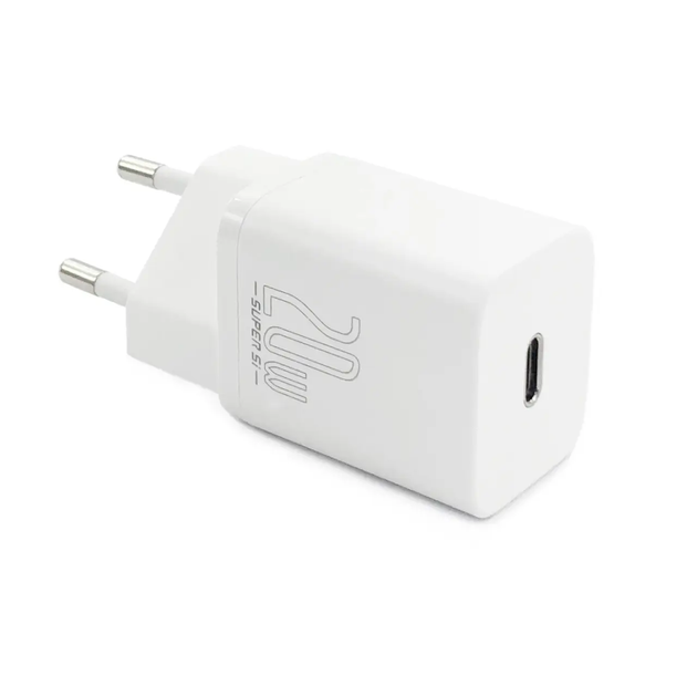 Мережевий зарядний пристрій Baseus Super Si 1C 20W With Simple Wisdom Data Cable Type-C/iP 1m White (TZCCSUP-B02) - Фото 2 Мережевий зарядний пристрій Baseus Super Si 1C 20W With Simple Wisdom Data Cable Type-C/iP 1m White (TZCCSUP-B02) - изображение 2
