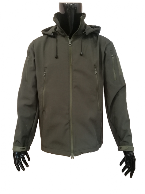 Куртка тактическая Soft shell олива с микрофлисом р. L - изображение 1