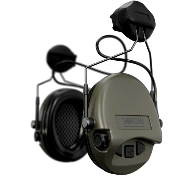 Професійні Активні Тактичні Навушники Адаптер під Шолом Sordin Supreme MIL AUX Олива 72308-06-S - зображення 1