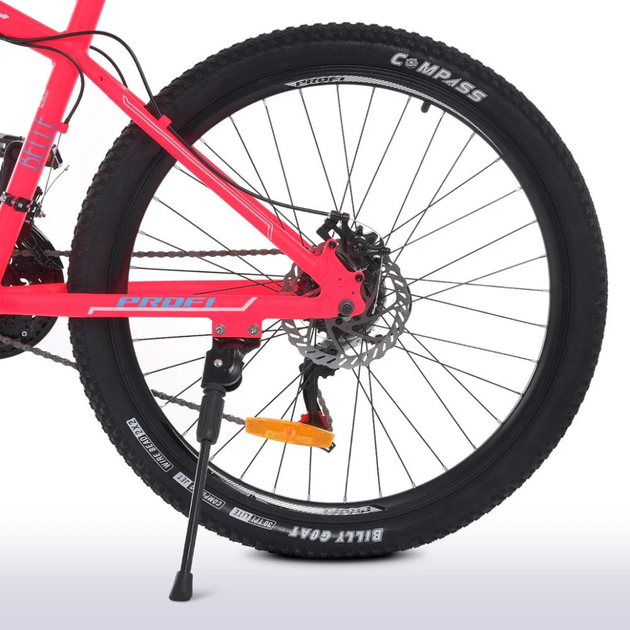 Велосипед "BELLE" PROF1 G26BELLE A26.1 26 д. Алюм.рама 17", SHIMANO 21SP, алюм., DB, FW TZ500, малиново-белый - изображение 6
