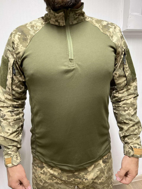 Тактична кофта сорочка убакс ubacs чоловіча армійська бойова військова для ЗСУ розмір 4XL 64-66 колір піксель - зображення 1