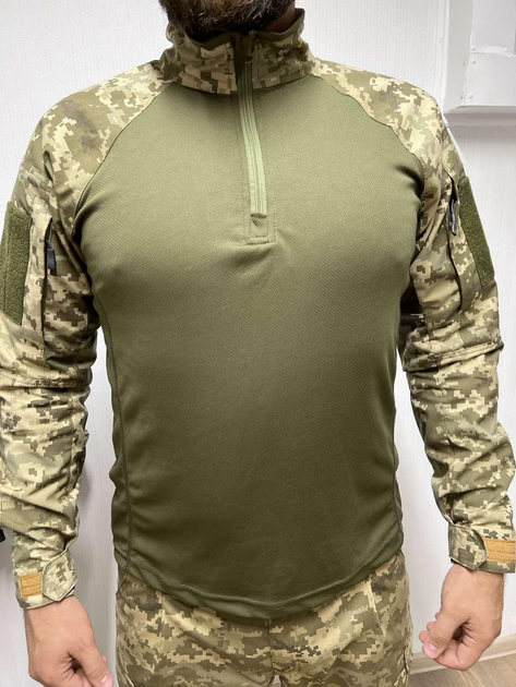 Тактична кофта сорочка убакс ubacs чоловіча армійська бойова військова для ЗСУ розмір 5XL 68-70 колір піксель - зображення 1