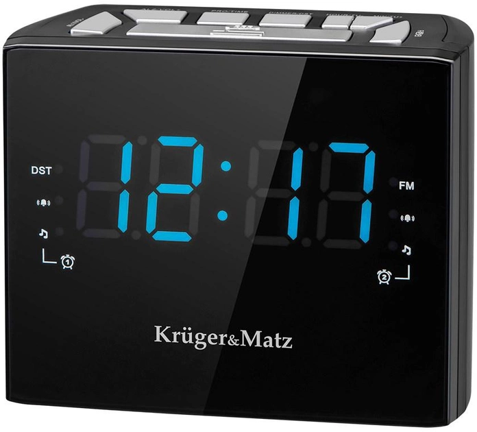 Odbiornik radiowy Kruger&Matz KM0812 Radio Clock Digital Black (KM0821) - obraz 1